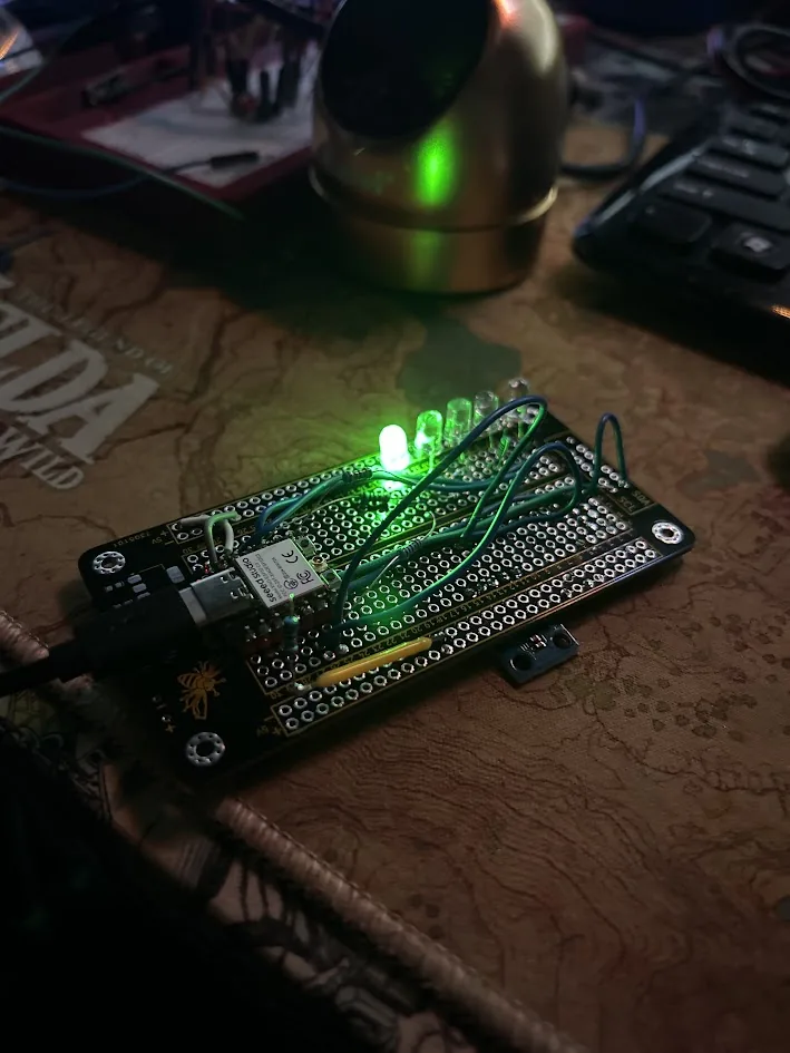 LED output test on custom prototyping board